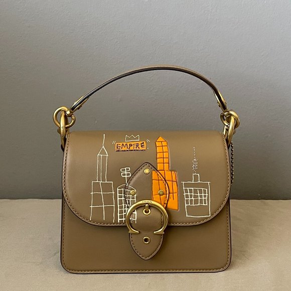 Authenticated used Coach Coach Basquiat Collaboration Shoulder Bag C5663 Leather Black Multicolor Gold Metal Fittings 2way Crossbody Handbag Pochette